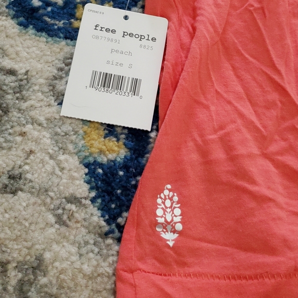 Free People Wider Macrame Knotted Tank Top Peach S - Picture 12 of 13